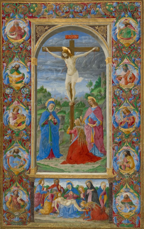 The Crucifixion; Poncher Hours, 1484-1492. Creator: Giuliano Amedei.