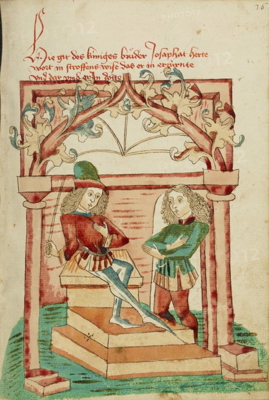 The Brother of King Avenir Speaking with Josaphat, 1469. Creator: Unknown.