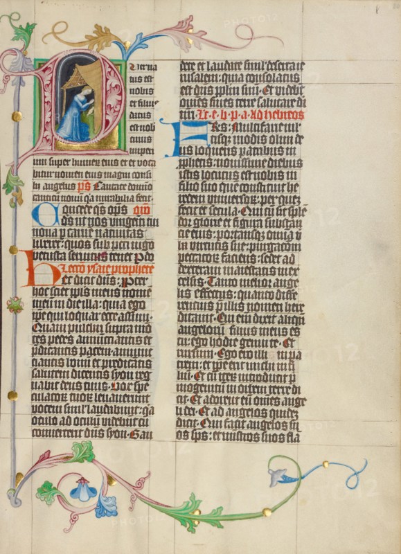 Initial P: The Nativity; Collegium Ducale, about 1420-1430. Creator: Master Michael.