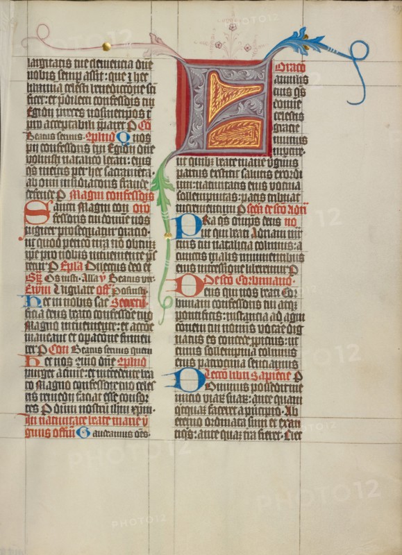 Decorated Initial F; Collegium Ducale, about 1420-1430. Creator: Master Michael.