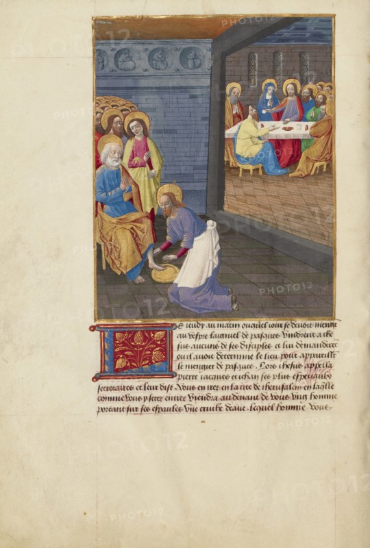 Christ Washing the Apostles' Feet and The Last Supper, about 1480-1490. Creator: Master of Guillaume Lambert.