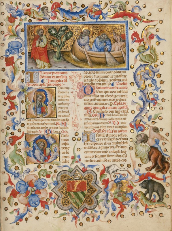 The Calling of Saints Peter and Andrew; Initial D: Saint Andrew..., between about 1389 and 1400. Creator: Master of the Brussels Initials.