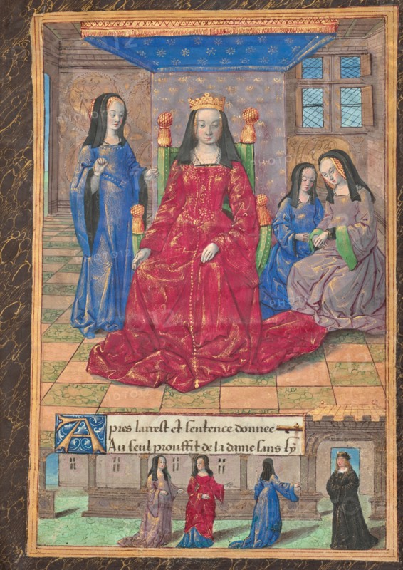 Anne of Brittany Enthroned and Accompanied by Her Ladies-in-Waiting, about 1493. Creator: Master of the Chronique Scandaleuse.