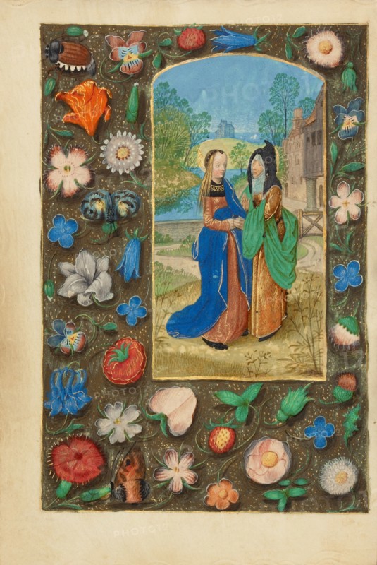 The Visitation; Crohin-La Fontaine Hours, about 1480-1485 ?. Creator: Master of the Dresden Prayer Book.