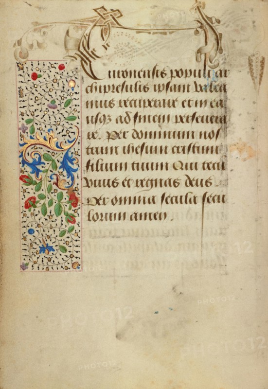 Decorated Text Page; Prayer Book of Charles the Bold, 1469. Creator: Nicolas Spierinc.