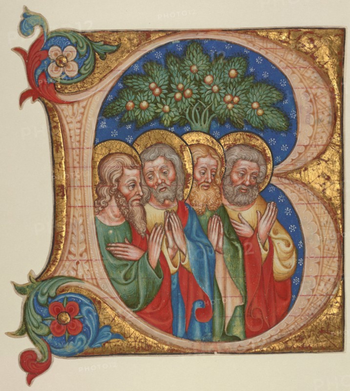Initial B: Four Saints, about 1450. Creator: Olivetan Master.
