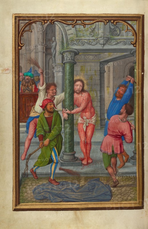 The Flagellation; Prayer Book of Cardinal Albrecht of Brandenburg, about 1525-1530. Creator: Simon Bening.