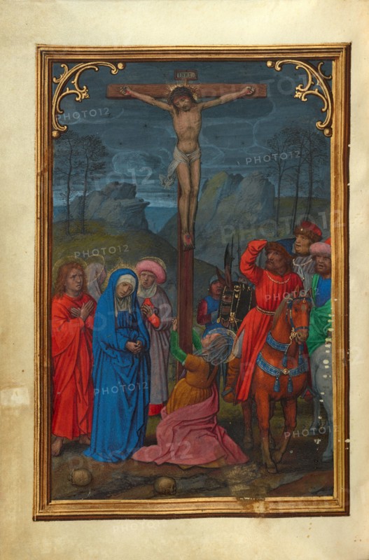 The Crucifixion; Prayer Book of Cardinal Albrecht of Brandenburg, about 1525-1530. Creator: Simon Bening.