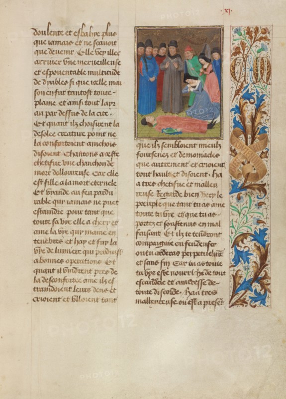 Tondal Appears to be Dead; Les Visions du chevalier Tondal, 1475. Creator: Simon Marmion.