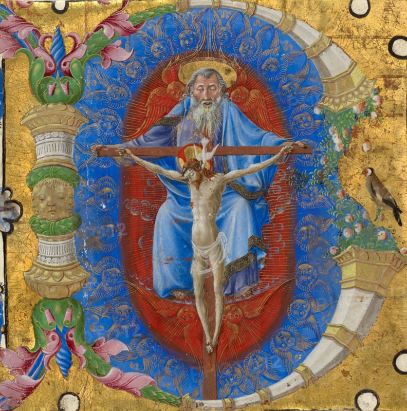 Initial B: The Trinity, about 1460-1470. Creator: Taddeo Crivelli.