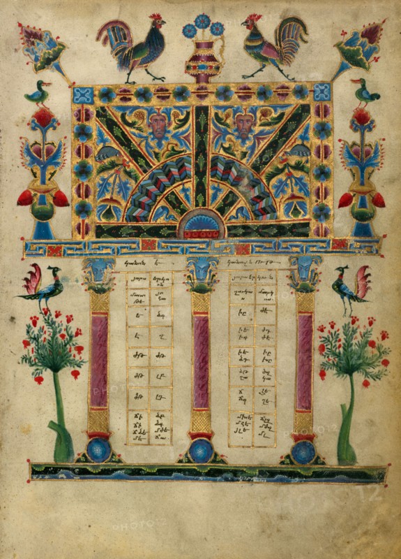 Canon Table Page; Zeyt'un Gospels, 1256. Creator: T'oros Roslin.