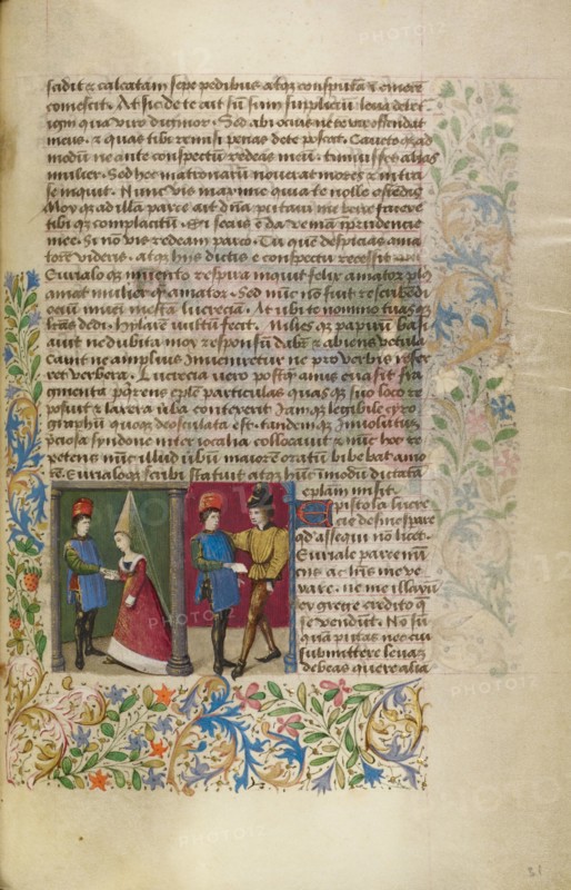An Exchange of Letters between Euryalus and Lucretia, about 1460-1470. Creator: Unknown.