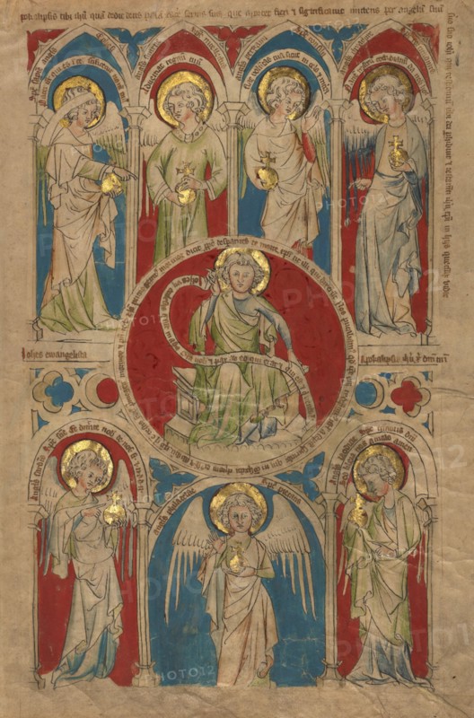Saint John the Evangelist surrounded by Seven Angels, about 1340-1350. Creator: Unknown.