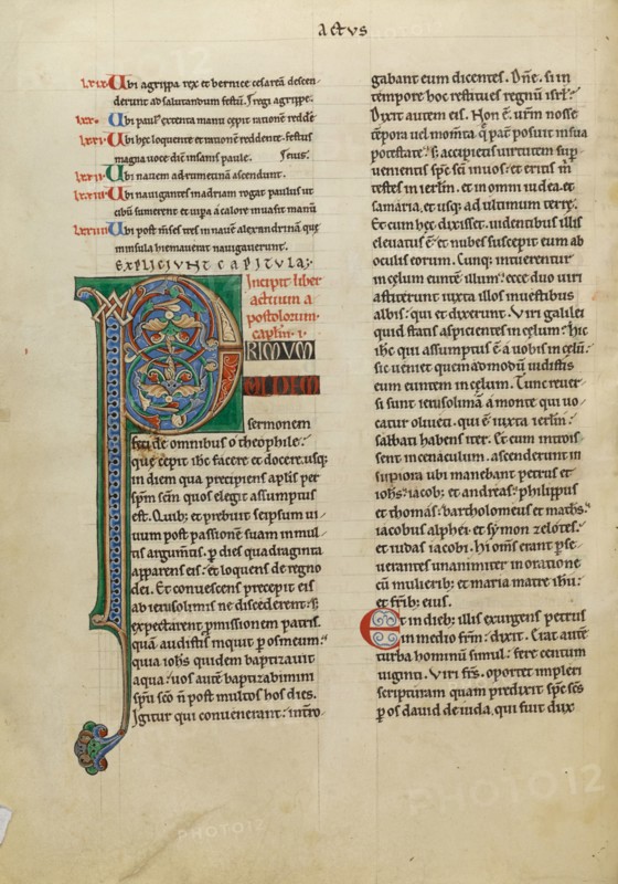 Decorated Initial P; New Testament (with Canons of Priscillian), about 1170. Creator: Unknown.