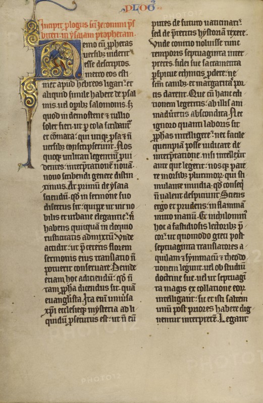 Inhabited Initial N; Marquette Bible, about 1270. Creator: Unknown.