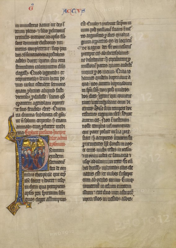 Initial P: The Ascension, about 1260-1270. Creator: Unknown.