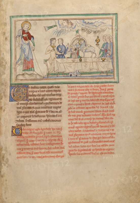 The Marriage of the Lamb; Dyson Perrins Apocalypse, about 1255-1260. Creator: Unknown.