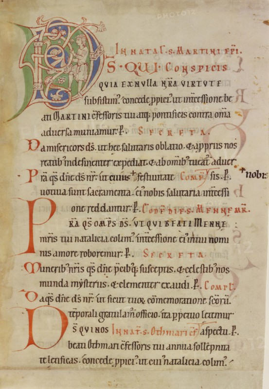 Inhabited Initial D; Sacramentary, third quarter of 12th century. Creator: Unknown.