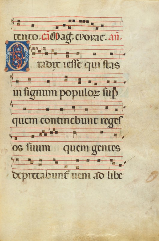 Decorated Initial O; Antiphonal, late 13th century. Creator: Unknown.