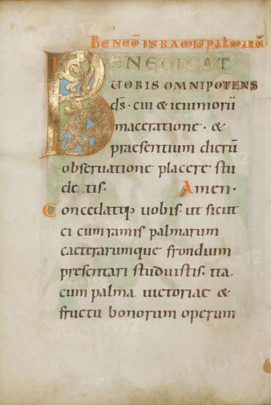 Decorated Incipit Page; Benedictional, about 1030-1040. Creator: Unknown.