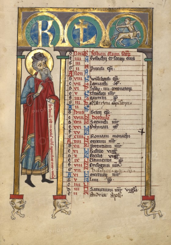 Zechariah; Psalter, about 1240-1250. Creator: Unknown.