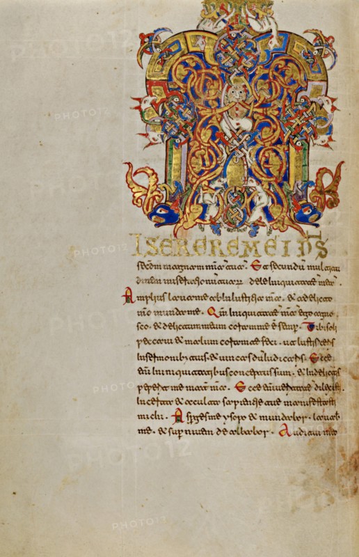 Inhabited Initial M; Breviary, 1153. Creator: Unknown.