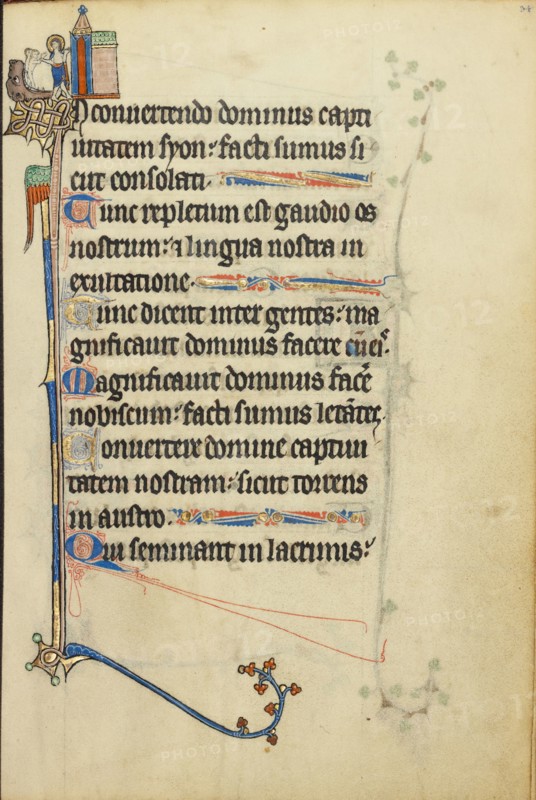 Initial I: The Descent into Limbo; Ruskin Hours, about 1300. Creator: Unknown.