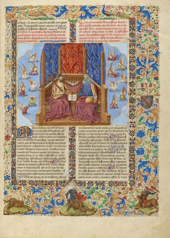 The Trinity, about 1440-1450. Creator: Master of the Oxford Hours.