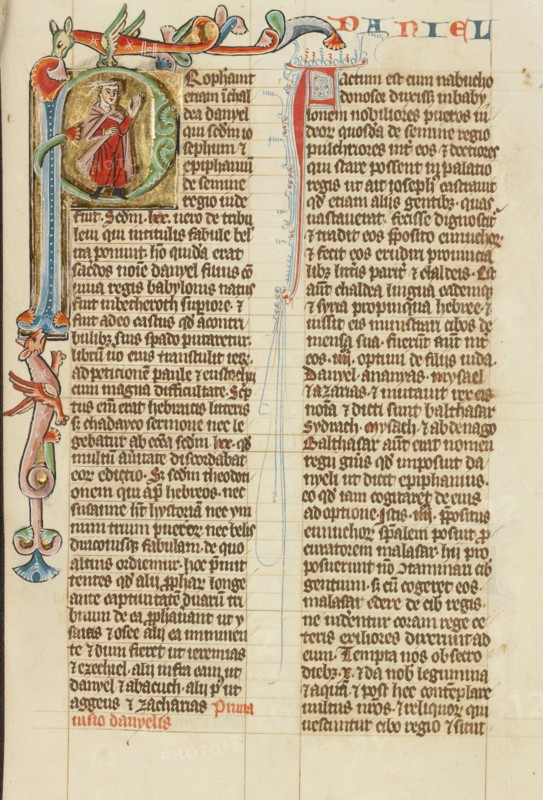 Initial P: Daniel; Historia Scholastica, about 1300. Creator: Unknown.