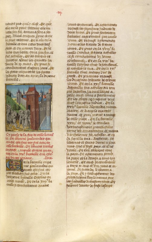 The Surrender of the Key to Troy; Miroir Historial, about 1475. Creator: Unknown.