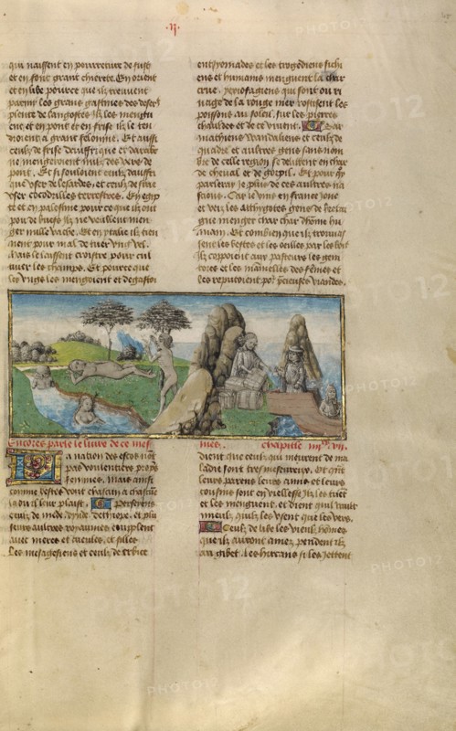 Bathers and Silk Merchants; Miroir Historial, about 1475. Creator: Unknown.