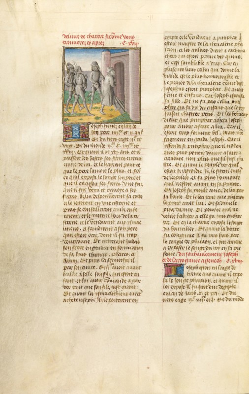 Joseph Cast into the Well; Miroir Historial, about 1475. Creator: Unknown.