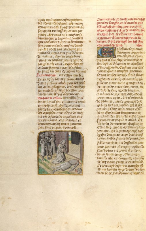 The Beheading of Longinus; Miroir Historial, about 1475. Creator: Unknown.