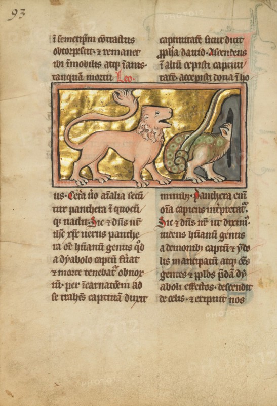 A Lion (Panther) and a Dragon, 1277 or after. Creator: Unknown.
