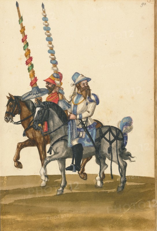 Two Horsemen with Lances, about 1560-1570. Creator: Unknown.