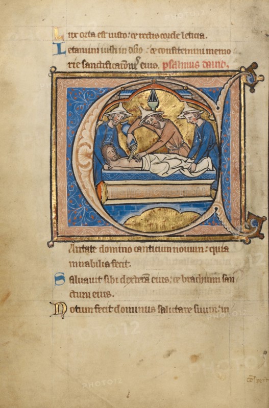 Initial C: The Entombment; Psalter, mid-1200s. Creator: Unknown.