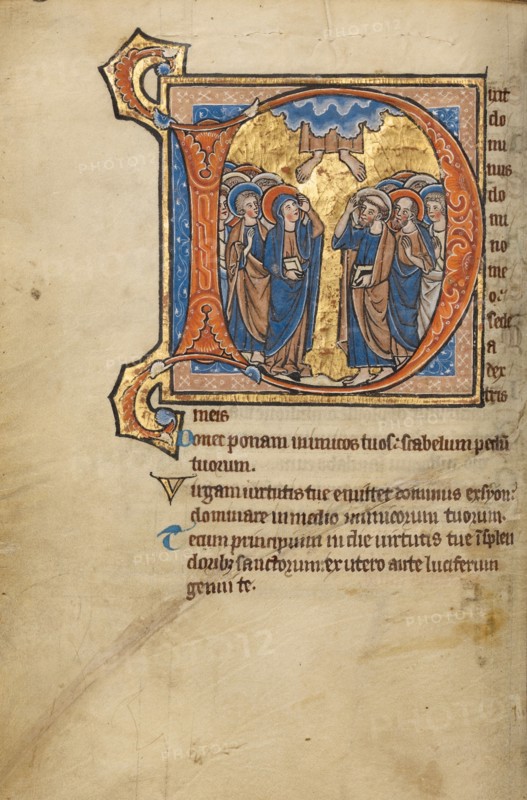 Initial D: The Ascension; Psalter, mid-1200s. Creator: Unknown.