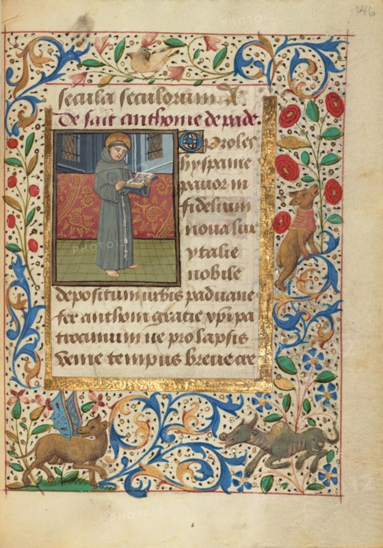 Saint Anthony of Padua; Prayer Book of Charles the Bold about 1480-1490. Creator: Unknown.
