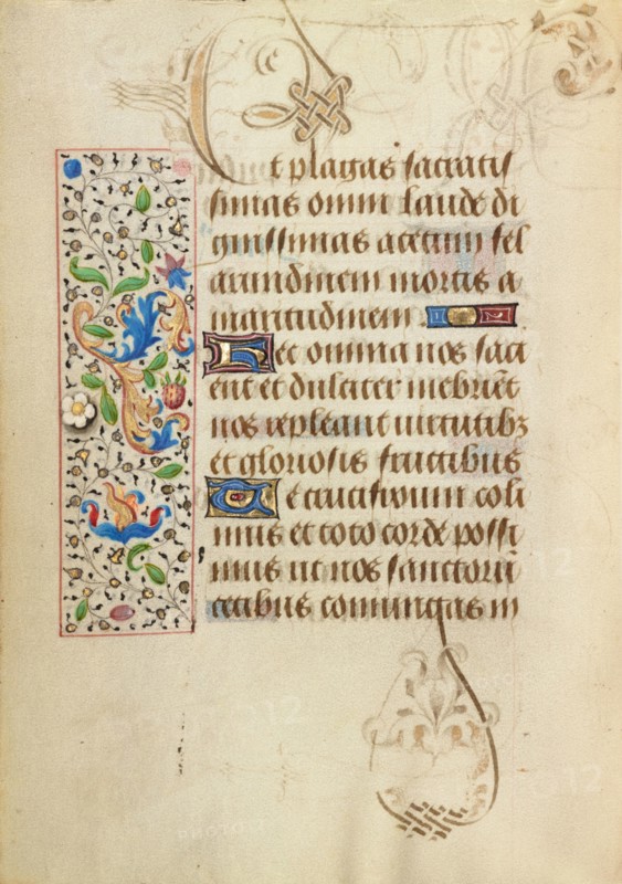 Decorated Text Page; Prayer Book of Charles the Bold, about 1471. Creator: Unknown.