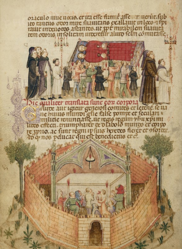 The Translation of the Bodies of Aimo and Vermondo..., about 1400. Creator: Anovelo da Imbonate.