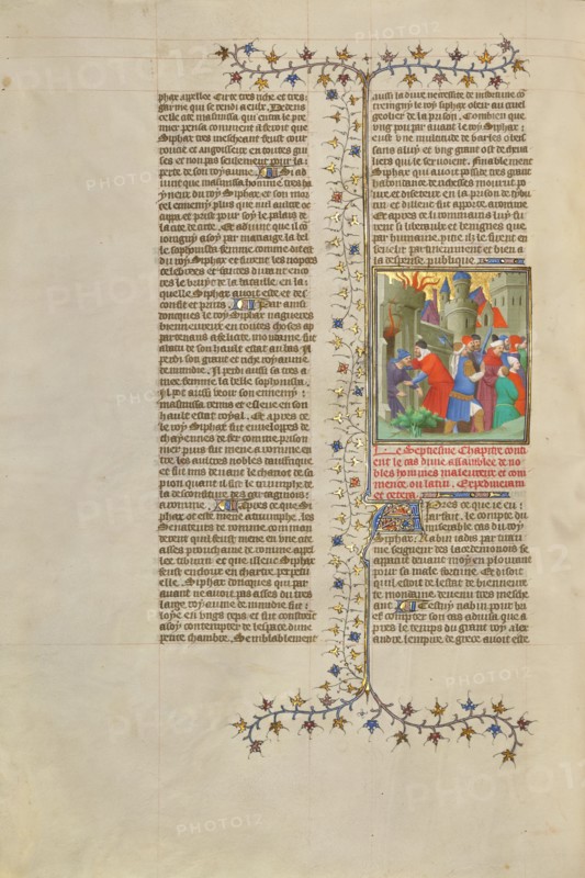 Prisoners Led from a Defeated City; Des cas des nobles hommes et femmes, about 1413-1415. Creators: Boucicaut Master, Workshop of the Boucicaut Master.