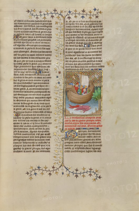 The Beheading of Pompey; Des cas des nobles hommes et femmes, about 1413-1415. Creators: Boucicaut Master, Workshop of the Boucicaut Master.