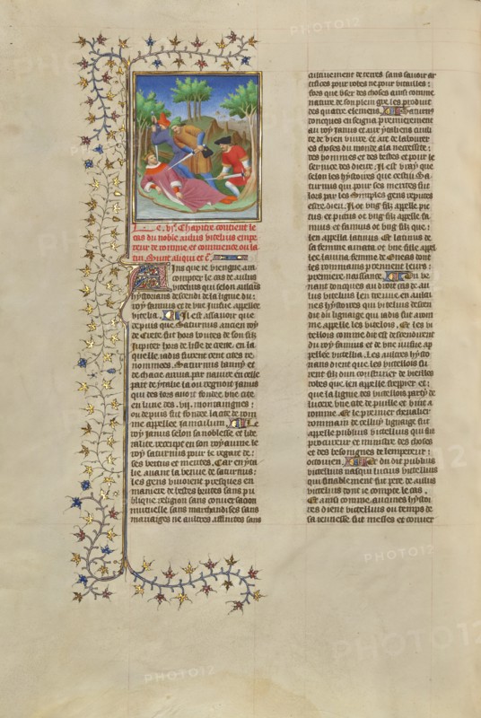 The Assassination of the Emperor Vitellius; Des cas des nobles hommes et femmes, about 1413-1415. Creators: Boucicaut Master, Workshop of the Boucicaut Master.