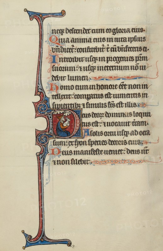 Initial D: God Refusing the Jews' Sacrifice; Bute Psalter, text and illumination about 1285. Creator: Bute Master.