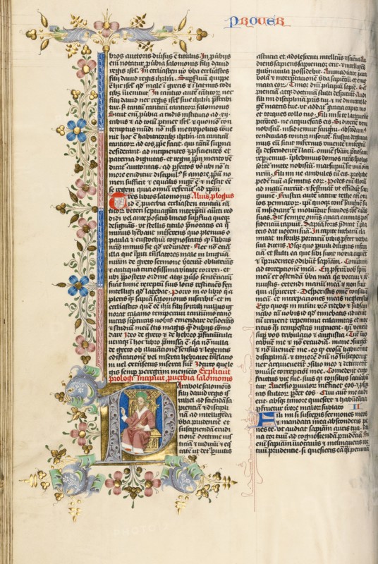 Initial P: Solomon Reading; Bible, about 1450. Creator: Circle of Stefan Lochner.