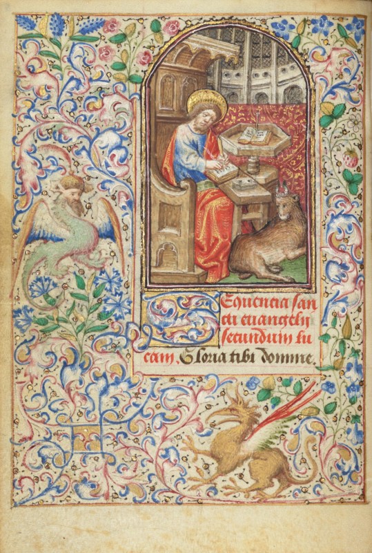 Saint Luke Seated at his Desk; Hours of Simon de Varie, 1455. Creator: Dunois Master.