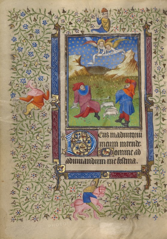The Annunciation to the Shepherds; Book of Hours, about 1410. Creator: Unknown.