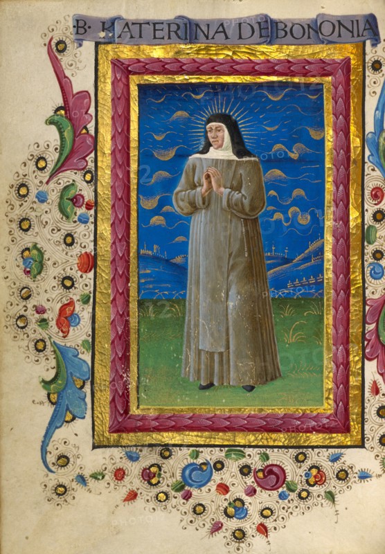 Saint Catherine of Bologna; Gualenghi-d'Este Hours, about 1469. Creator: Guglielmo Giraldi.