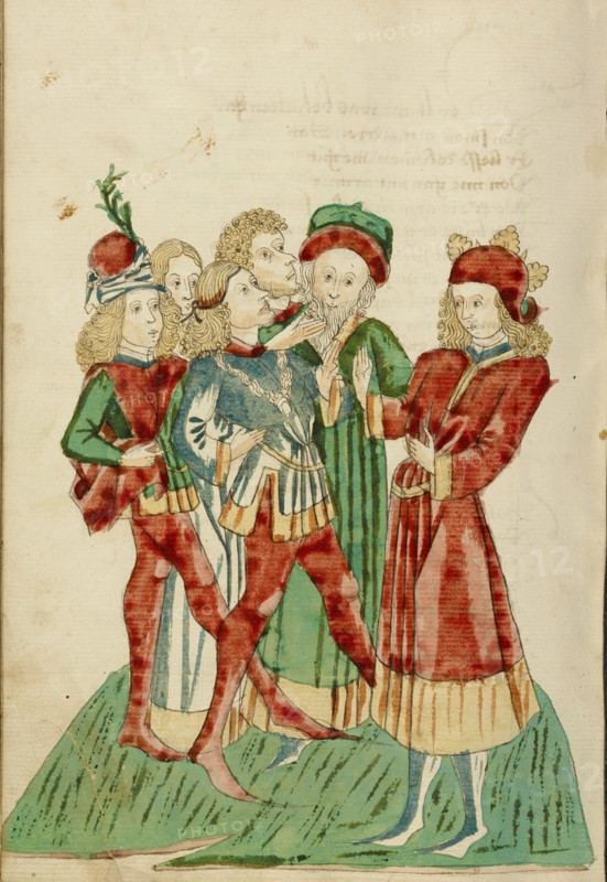 Josaphat Speaks to the Nobles; Barlaam und Josaphat, 1469. Creators: Hans Schilling, Diebolt Lauber.