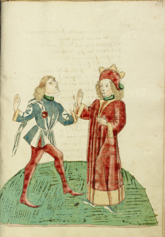 King Josaphat Selects Barochias as his Successor; Barlaam und Josaphat, 1469. Creators: Hans Schilling, Diebolt Lauber.